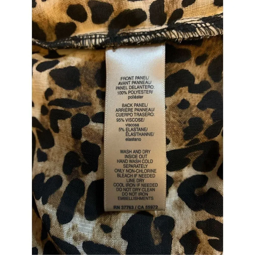 Rafaella Cheetah Tiered Tank Top